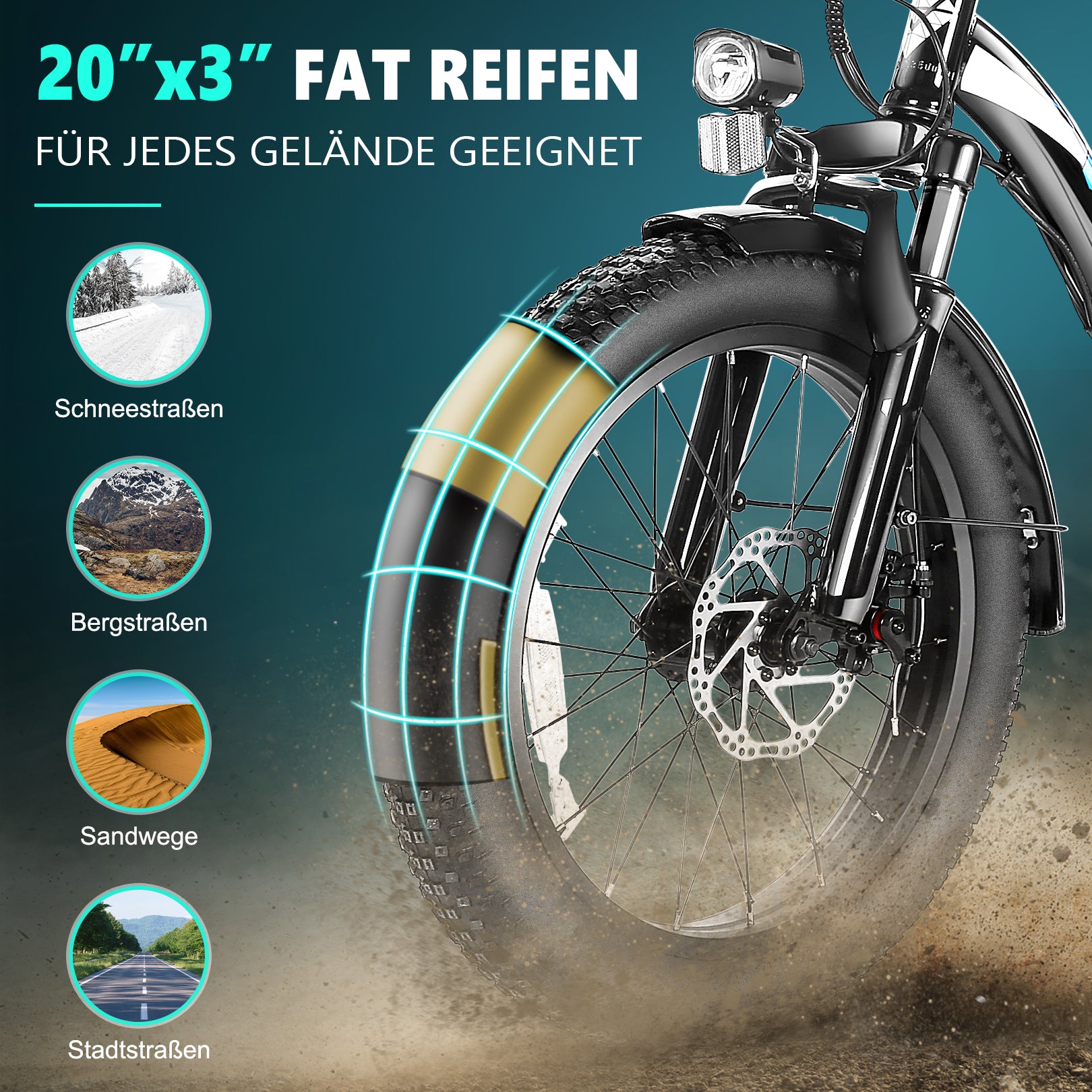 Bicicleta eléctrica de cercanías VIVI 3.0" Bicicleta eléctrica plegable de neumáticos anchos