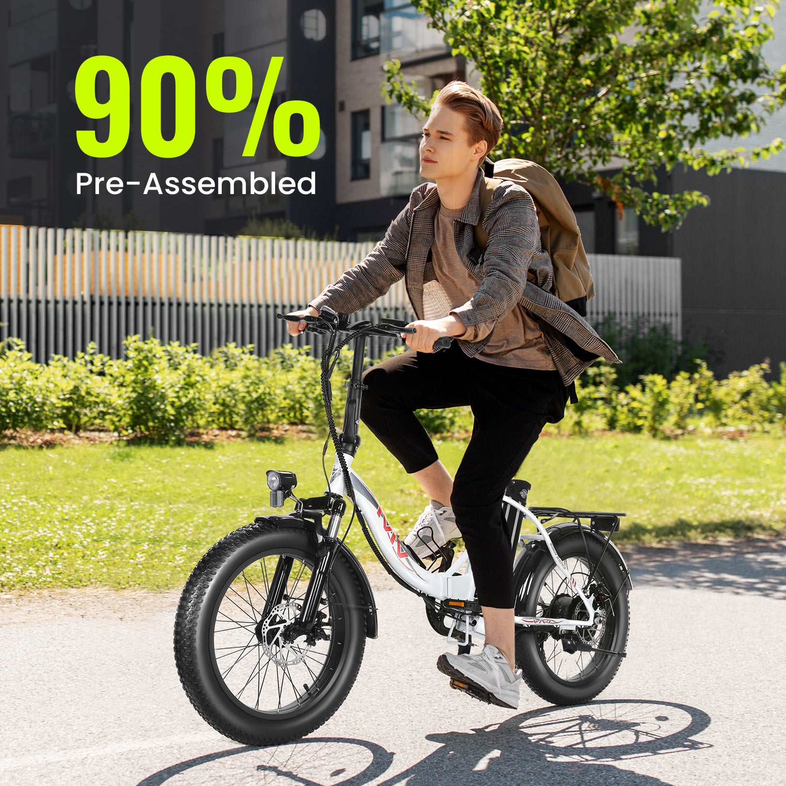 Bicicleta eléctrica de cercanías VIVI 3.0" Bicicleta eléctrica plegable de neumáticos anchos