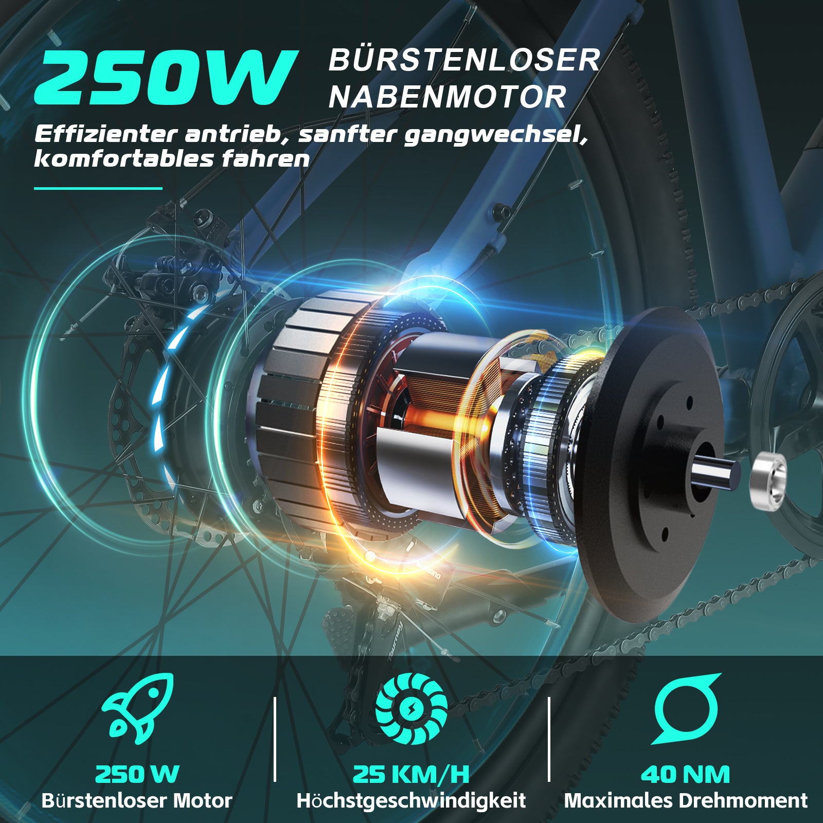 Vivi Electric Bike Commuter Hardtail Electric Mountain Bike