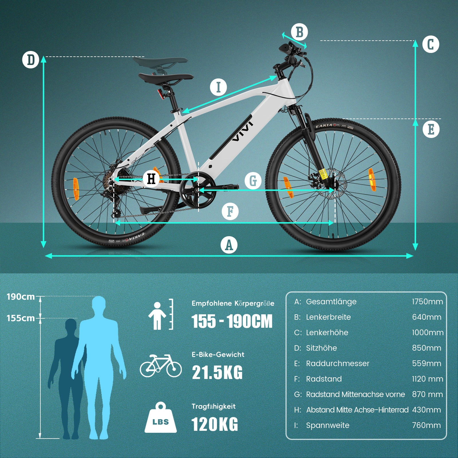 Vivi Electric Bike Commuter Hardtail Electric Mountain Bike