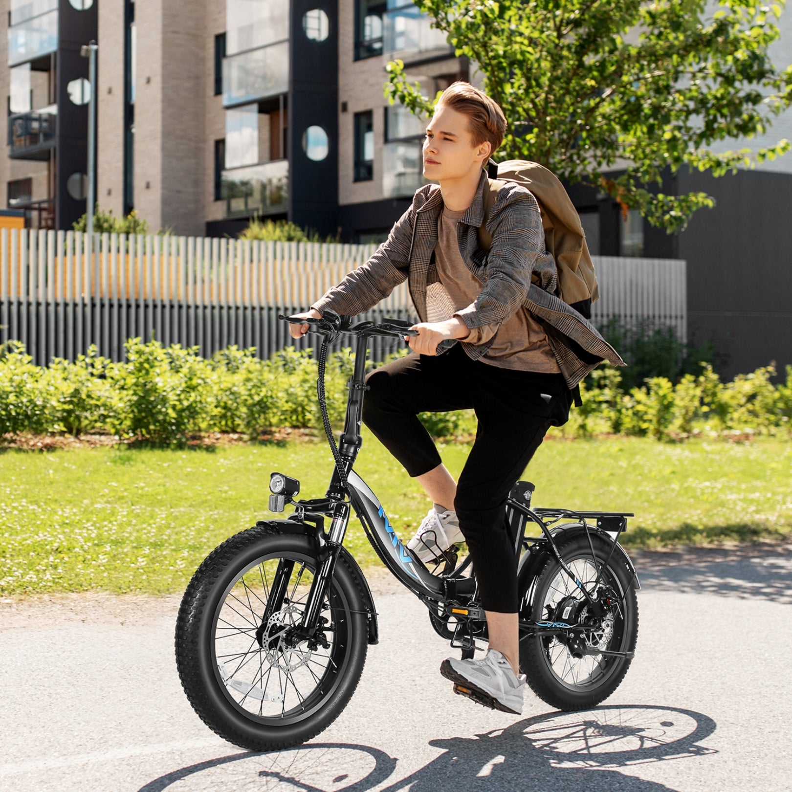 Bicicleta eléctrica de cercanías VIVI 3.0" Bicicleta eléctrica plegable de neumáticos anchos